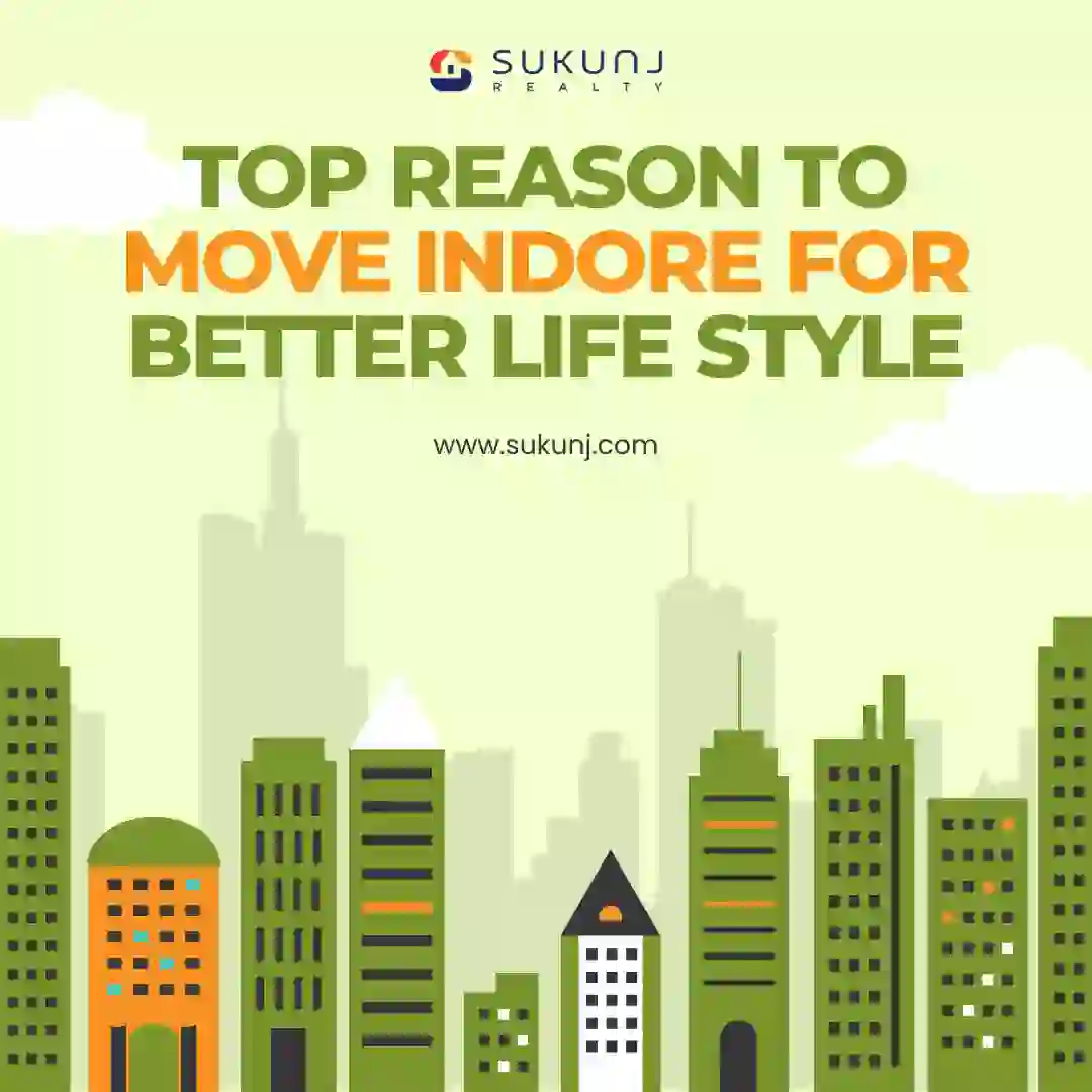 A picturesque view of a gated community in Indore with modern houses, green spaces, and luxurious amenities.