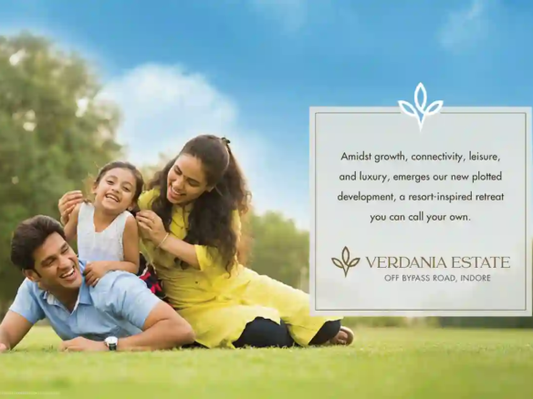 Luxury resort-themed residential plots starting at ₹1.5 Crore inside the 24-acre Godrej Verdania Estate near AB Road Bypass, Manglia, Indore.