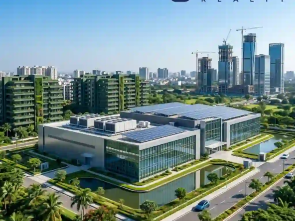 Data centre in Indore surrounded by new real estate infrastructure.