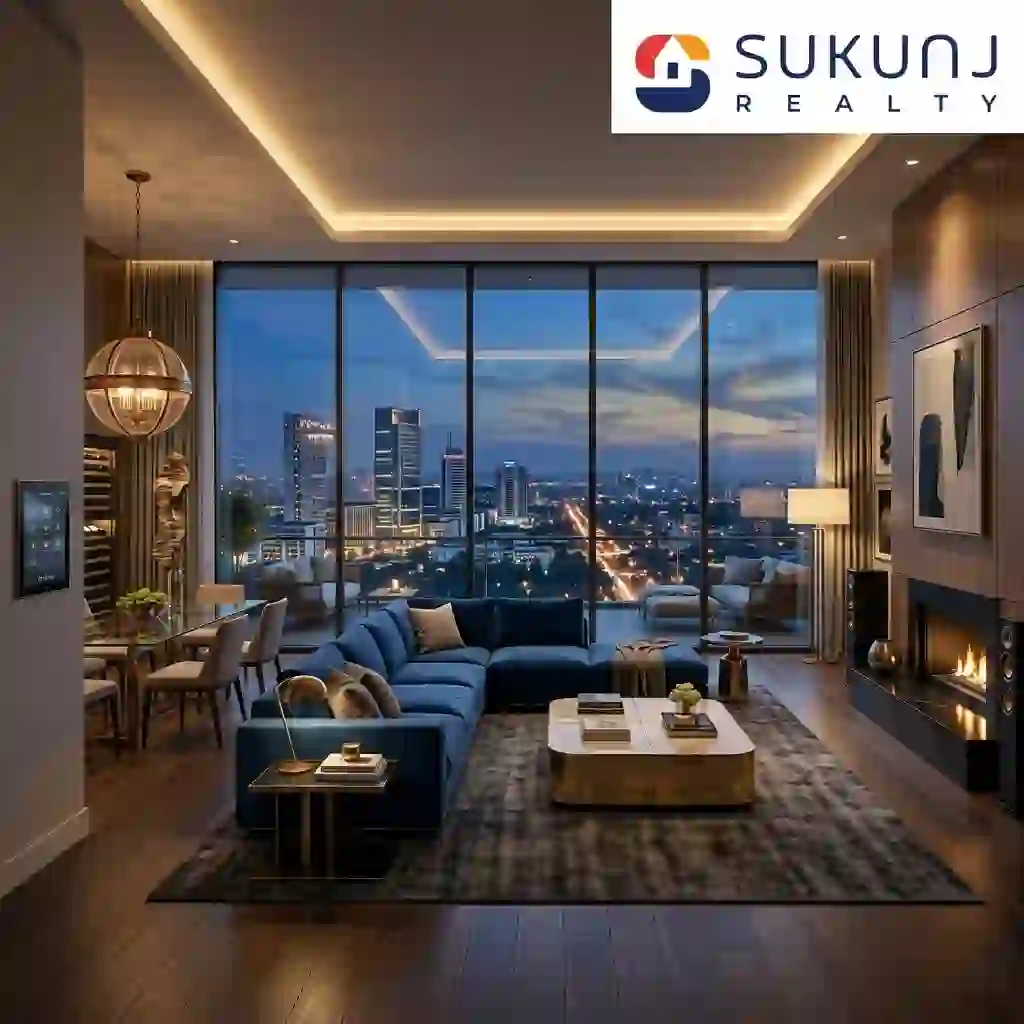 Luxurious penthouse interior showcasing premium NRI investment in Indore real estate.