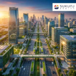 Modern commercial buildings and infrastructure driving the Indore real estate market growth.