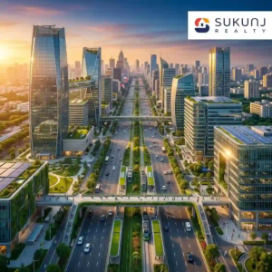 Modern commercial buildings and infrastructure driving the Indore real estate market growth.