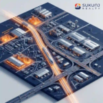3D map illustrating the impact of the DMIC in Indore on commercial real estate and logistics parks in 2026.