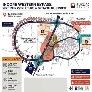 ndore Western Bypass 2026 real estate investment zones and intersecting villages map
