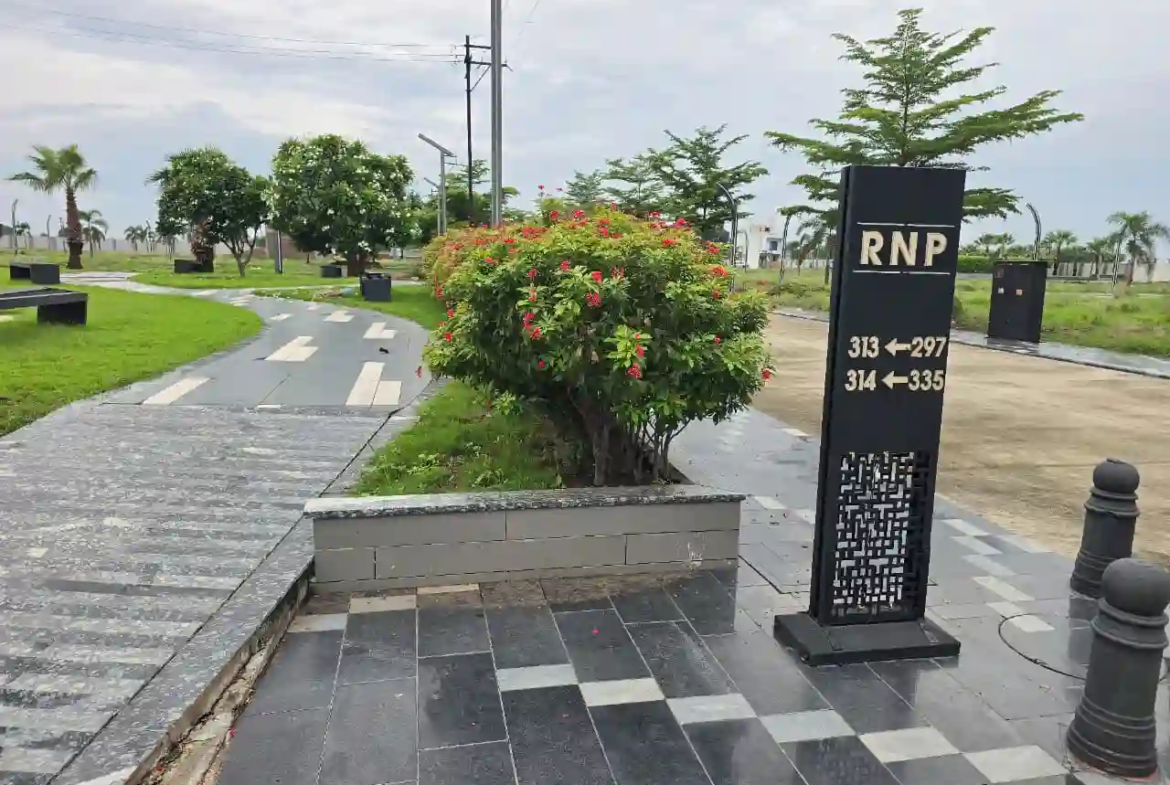 Gated entrance of RNP Residency plotted township on 250 feet Economic Corridor in Nainod Indore