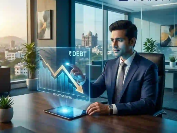 Explaining how to save lakhs on a Home loan in Indore using a glowing financial chart.