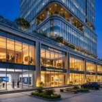 High-yield Grade-A corporate office tower and showroom representing commercial real estate in Indore.